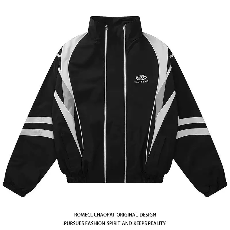 Women's Two Piece Pants 2 Set Hip Hop American Retro Sports Suit Women Short Outdoor Jacket Sweatpants Sets Dance Tracksuit Crop Top