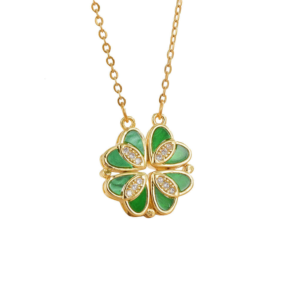 INS Simple Two-Way Titanium Steel Necklace For Women Copper Gold-Plated Fashion Heart Pendant Collarbone Chain F61