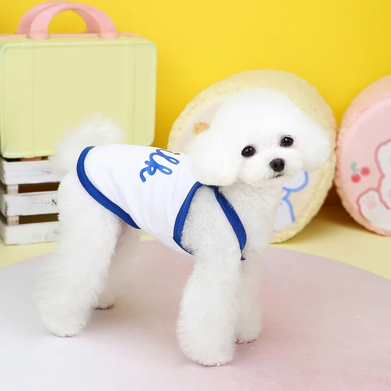 Pet Dog Vest Summer Puppy Clothes Cute Letter Suspenders TShirt Chihuahua Pug Bichon Cat Apparel Girl Clothing 250711