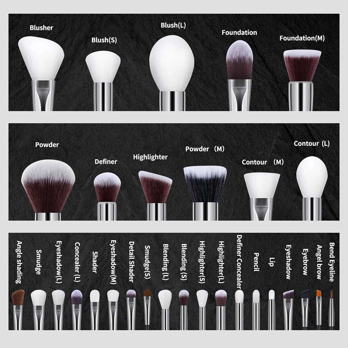 30PCS Professional Makeup Brushes Set Cosmetic Beauty Tools Foundation Eyeshadow Concealer Blending Brushes Fluffy Bristle Powder XJ2500716