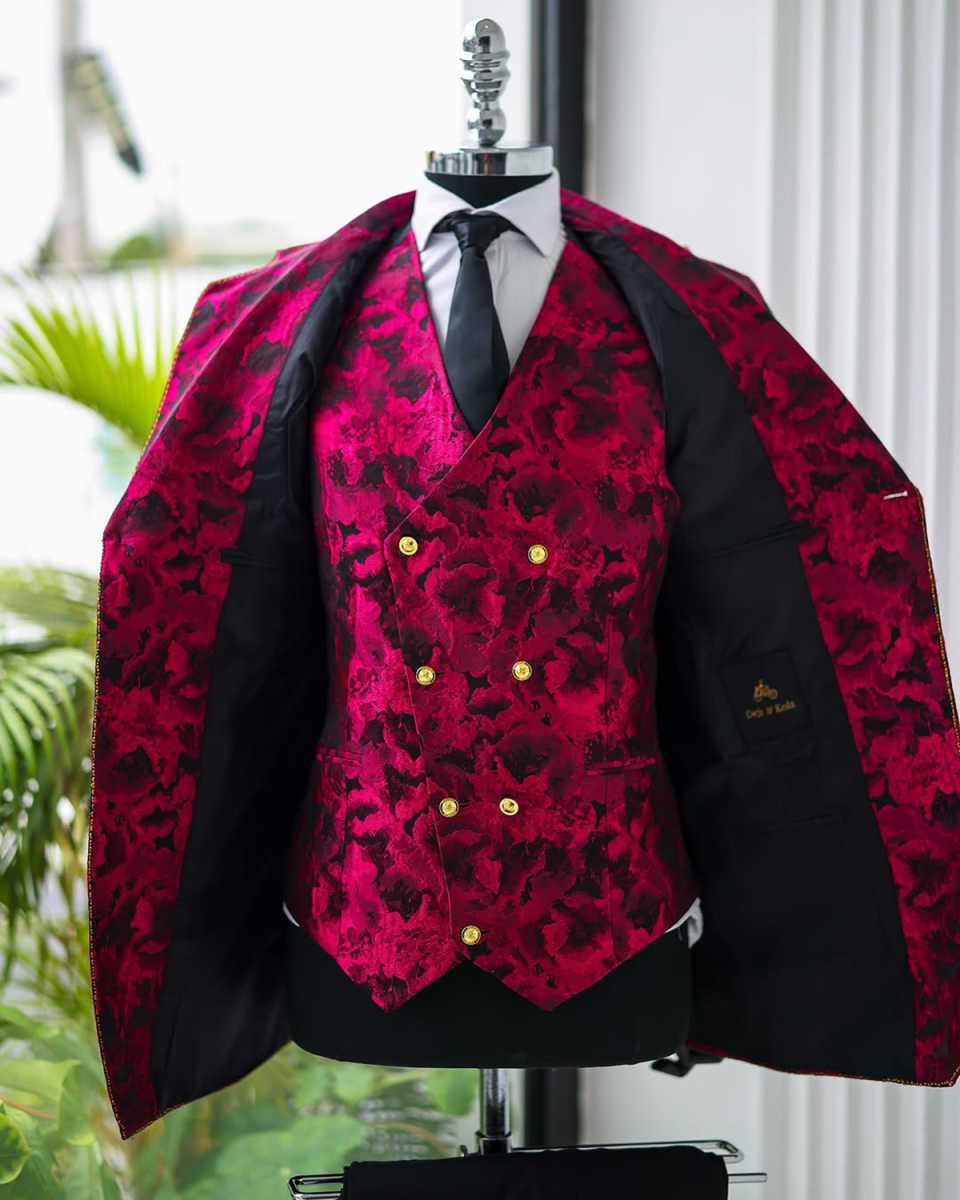 Jacquard Wedding Men Suits New Fashion Suit Fit Slim Tailor-Made Groom 3-PCS Coat Vest Pant Formal Occasions Party Customized M253451