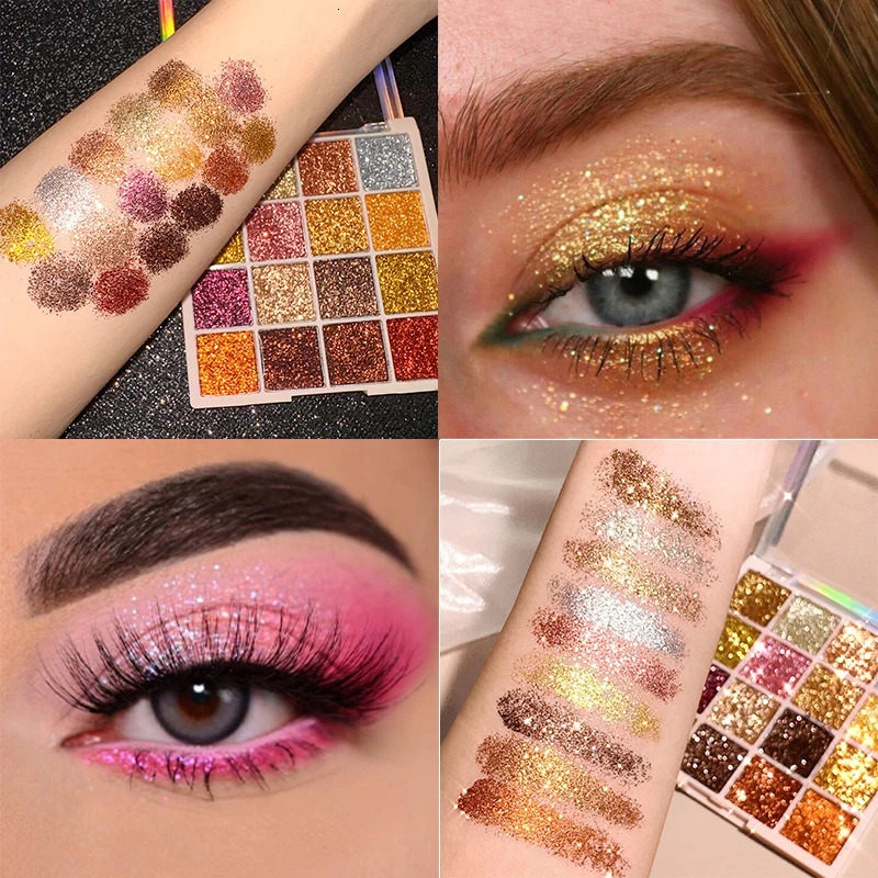 16 Colors Glitter Sequin eyeshadow Palette Diamond Shimmer Body Face Art Makeup Waterproof Skin Sequins Gloss Eyeshadow Palette 250712
