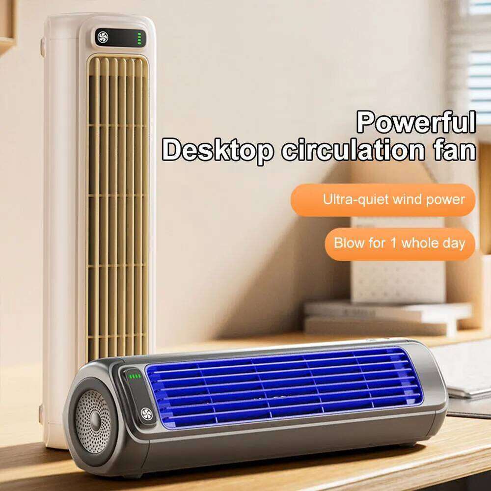 Portable Air Conditioner 2000/1200mAh Quiet Desk Tower Wall Mount Electric Fan 3 Speed Rechargeable for Home Bedroom
