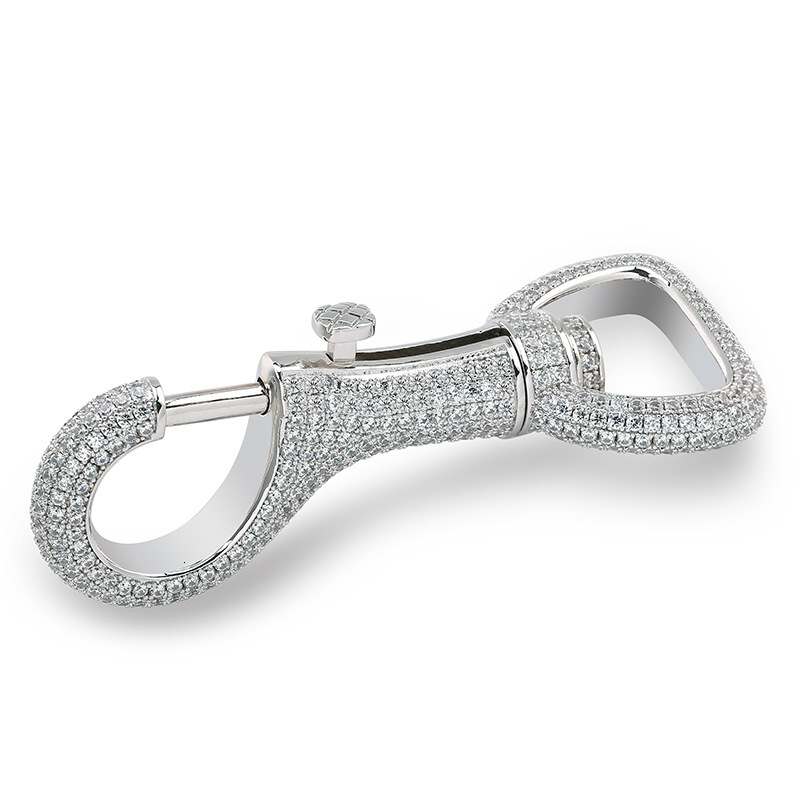 Bling Bling Iced Out Keychains Creative Fully Moissanite Studded Hip-hop Unique Style Waist-hanging Key Chain Car Backpack Pendant Fashion Accessories