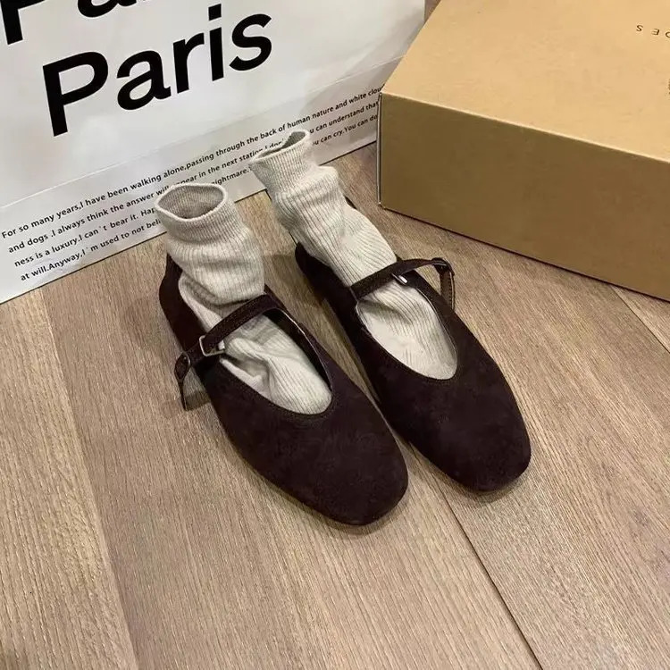 Autumn Fashion Flat Ballet Shoes Women Shallow Ballet Leather Round Toe Female Ballerina Soft Moccasin Mary Janes Shoes 250712