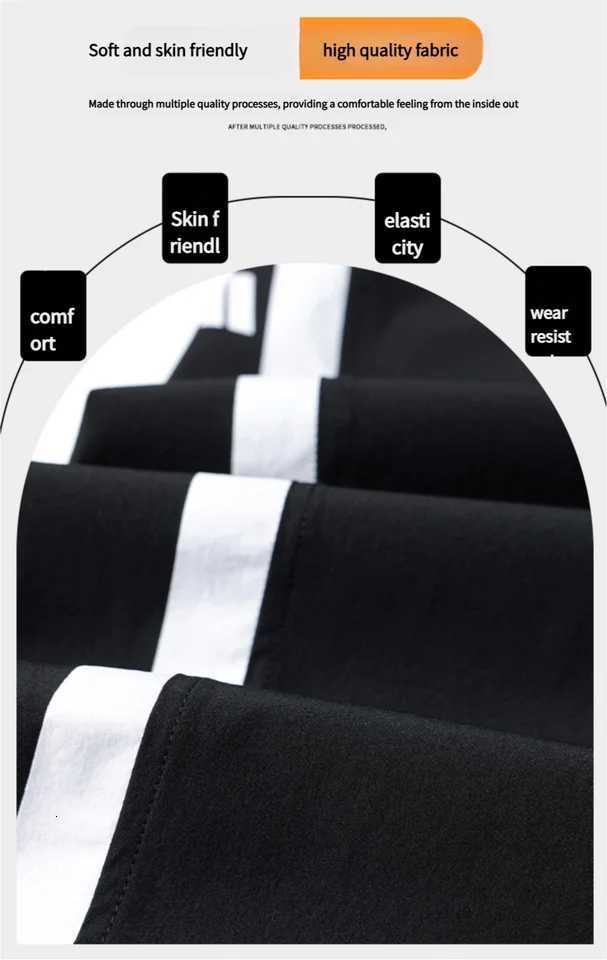 2025 Summer Ice Silk Casual Pants Boys Casual Peplum Pants Handsome Straight Color Blocking Sports Pants y250716