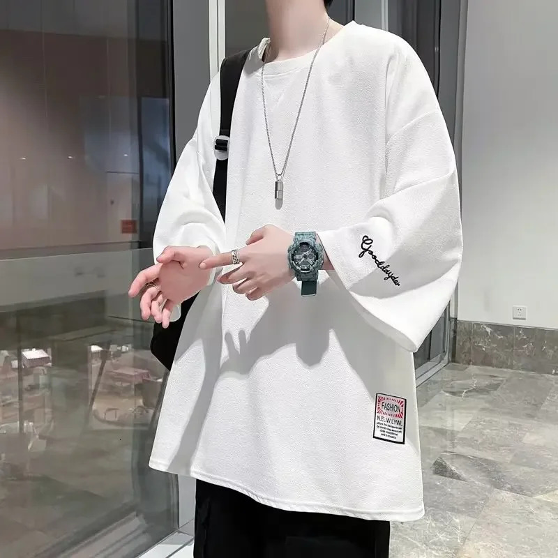 High-end Sensible Mens T-shirt Short Sleeves Ice Silk Stylish American Style Quarter Sleeve Summer Cool T-shirt 250715