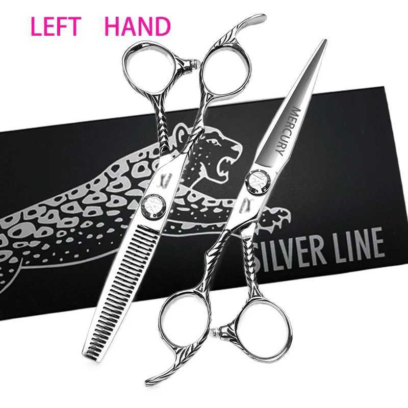 440C 6.0 Inch Professional Barber Cut Left Handle Scissors Hair Scissors Thinning Hairdressing Cutting Set Shears Scissors W250716