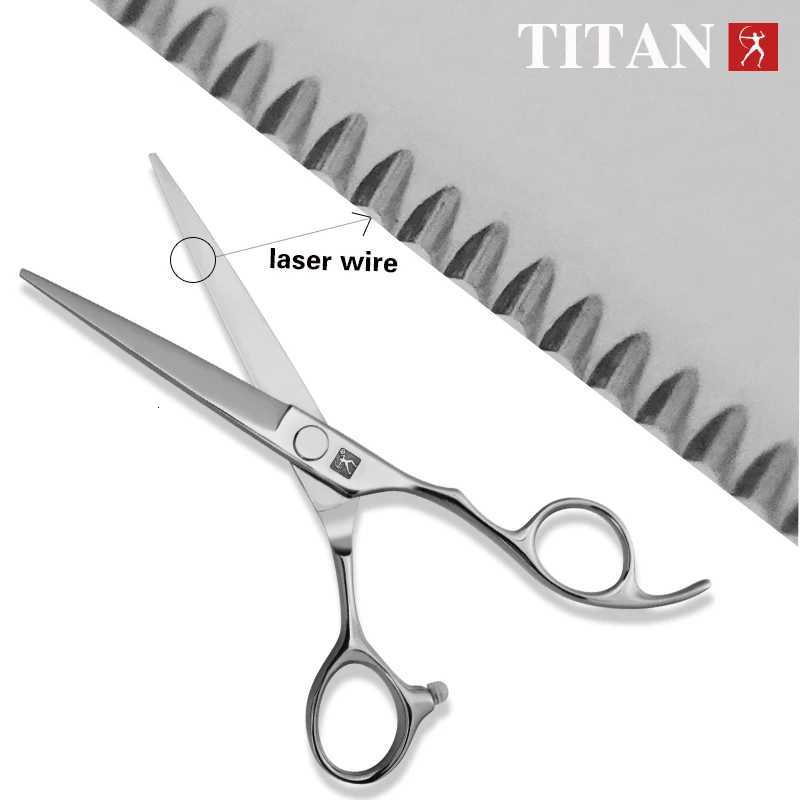 TITAN Professional Laser Wire Hair Scissors Haircut Scissor Cut Barber Cutting Shears Hairdresser Scissors Jp 440C Steel 6inch W250716