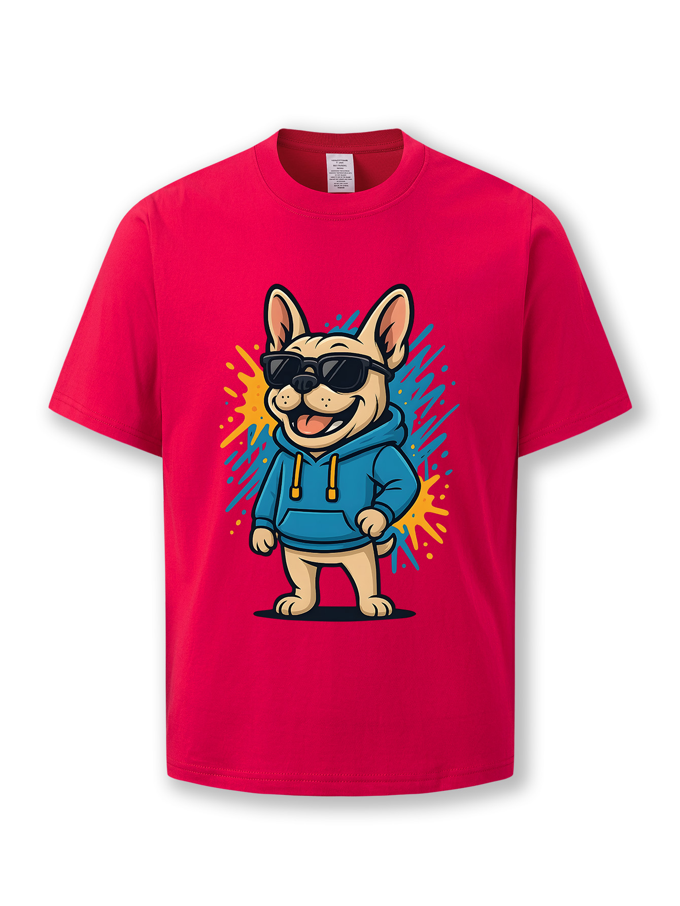 This T-shirt features a round-neck top summer fashion breathable cotton shirt with a cartoon and cute tiger animal design