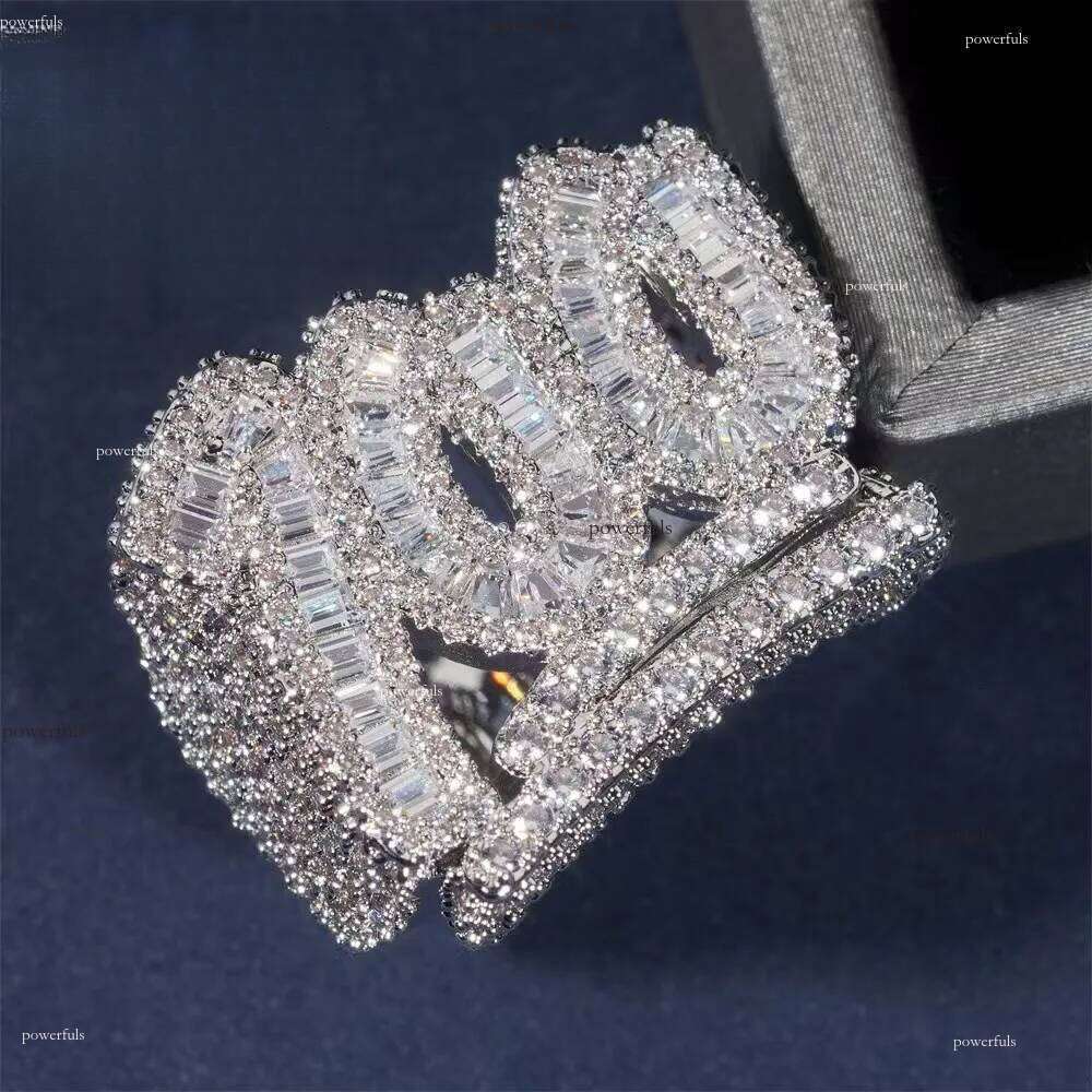 Ready to Ship Lan Dia Custom Sier Vvs Moissanite Iced Out Hip Hop Jewelry Mens Ring