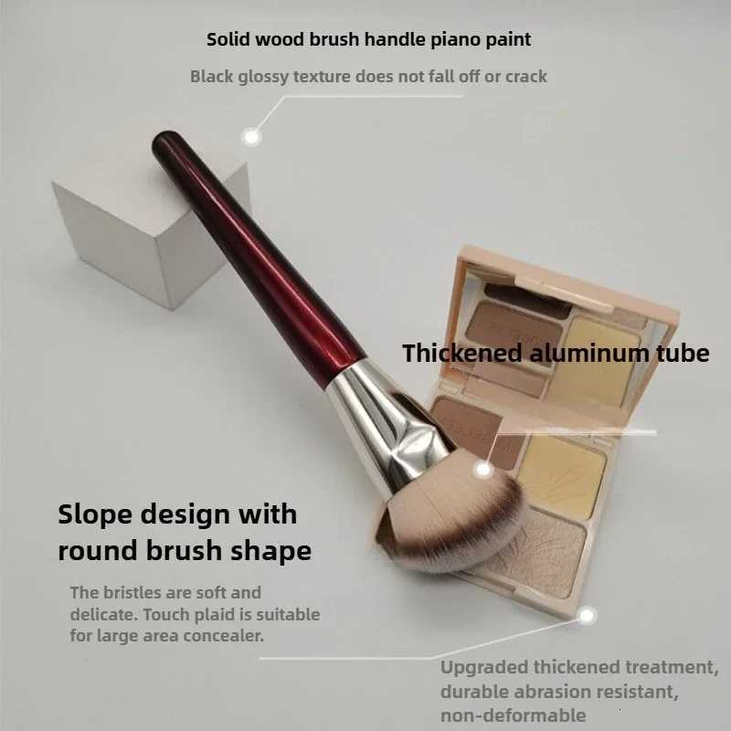 1pc 101 Contoured Foundation Makeup Brushes Angled Liquid Base Concealer Makeup Brushes Red Wood Handle Cosmetic Tools 506 XJ2500716