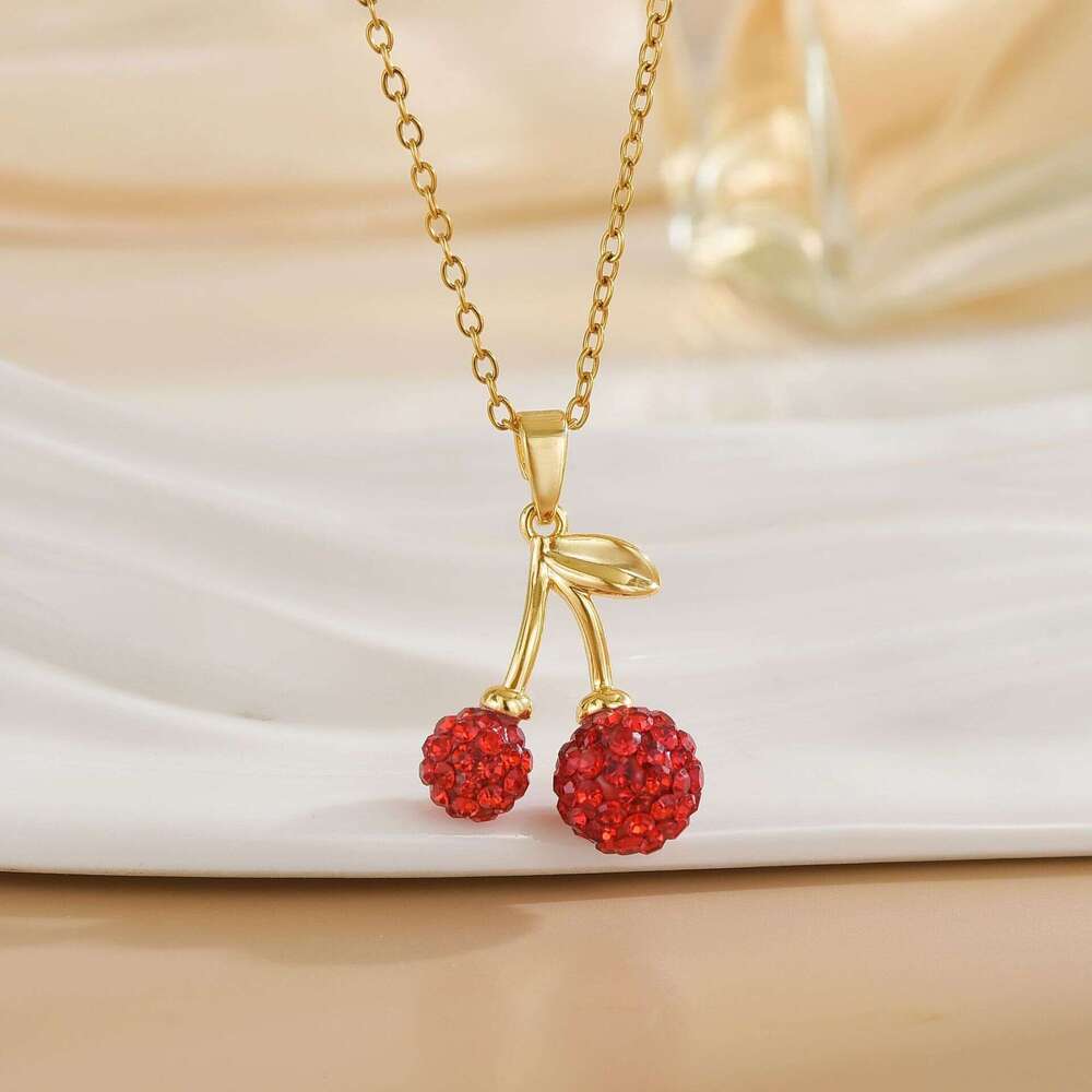 Necklace For Women, Light Design, Cherry Necklace, Niche Ins Style, Elegant And Sophisticated Accessory 6C4