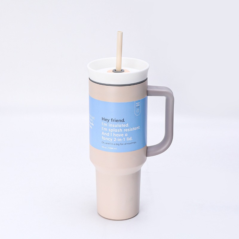 2025 New Owala Durable Stainless Steel Triple Layer Insulated Travel Tumbler with Spill Resistant Lid Straw and Carry Handle BPA Free 40 oz Ice Coffee