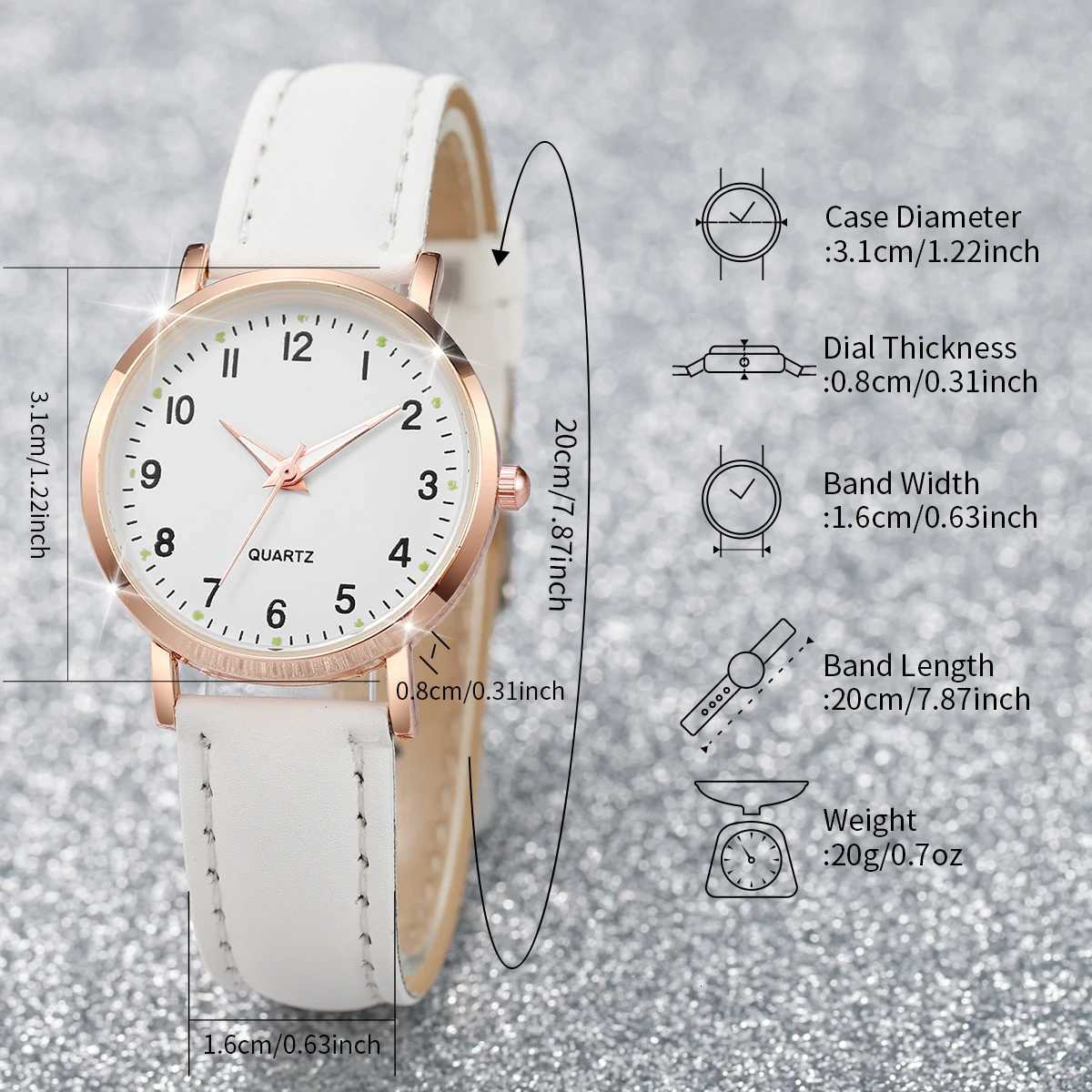Fashion Wen es Casual Arabic Dial Ladies Leather Band Quartz Watch for Women Girls Clock Gift Y250715