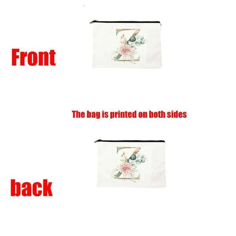 Ballet Girls Makeup Pouch Bags A-Z Initial Make Up Cosmetic Organizer Dance Girl Travel Toilet Clutch Wedding Bridesmaid Gifts X25071