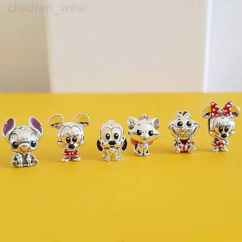 Disney 925 Sterling Silver Mickey Mouse Minnie Series Bead Charm Fits Disney Stitch Charm 925 Bracelet DIY Women Jewelry Gift W20250716