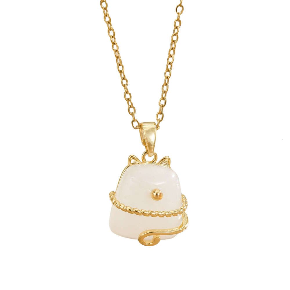 Korean Version Light Niche Ins Style Lucky Fortune Dragon Cat Pendant Titanium Steel Non-Fading Collarbone Necklace Birthday Gift 9Ed