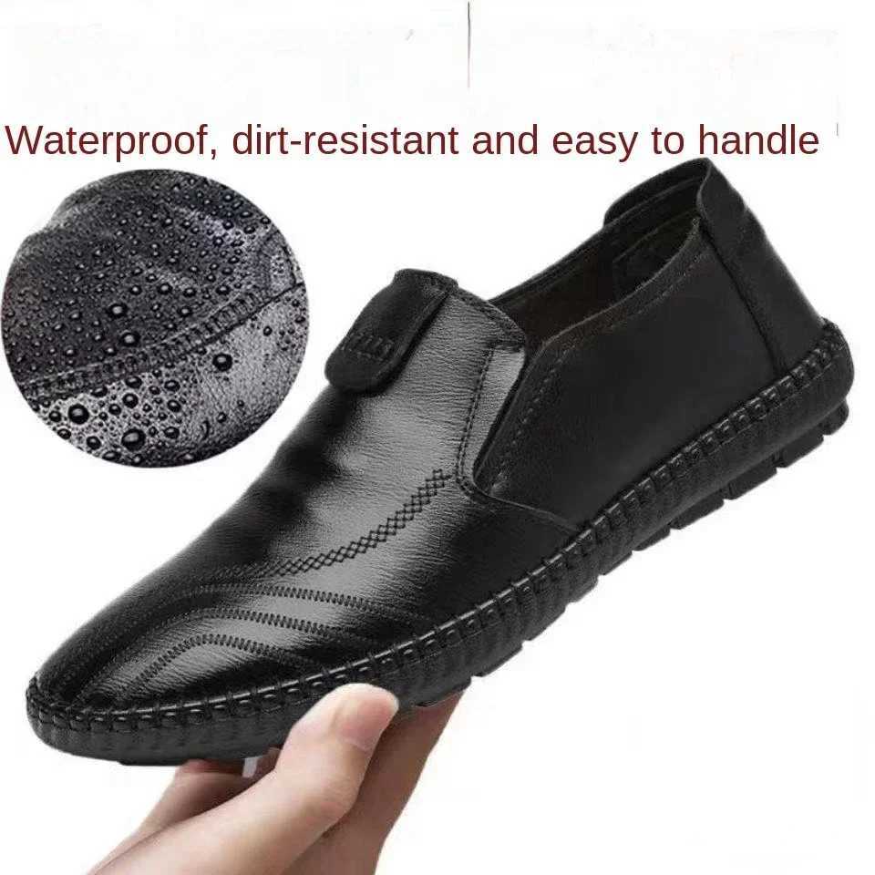 Men Casual Loafers Comfortable Lightweight Walking Footwear Moccasins Breathable Slip-on Mens Leather Shoes Mens Shoes W250716