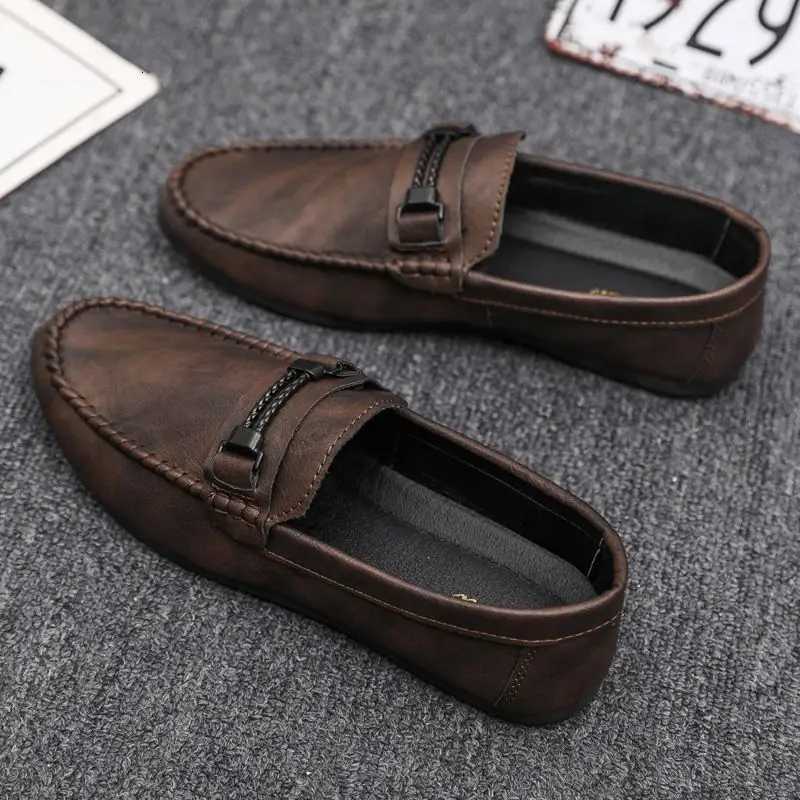 Soft Man Casual Shoe Flat Leather Shoes for Men Moccasin Common Footwear Offer Elegant Designer Summer Sale High Quality Fashion W250716