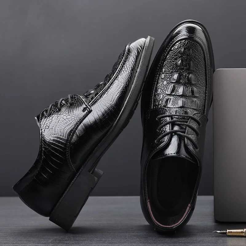 Dress Shoes for Men Odile PU Black Leather Shoes for Men Wedding Party Office Business Casual Oxfords Large Size Formal Y250715