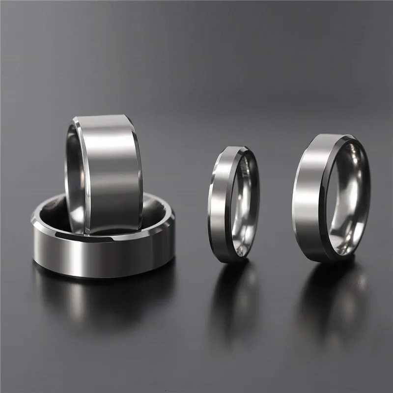 Tigrade 4/6/8/10mm Silver Color Mens Titanium Ring Brushed Man Wedding Band Engagement Rings Male Jewelry Couple anel feminino S250716