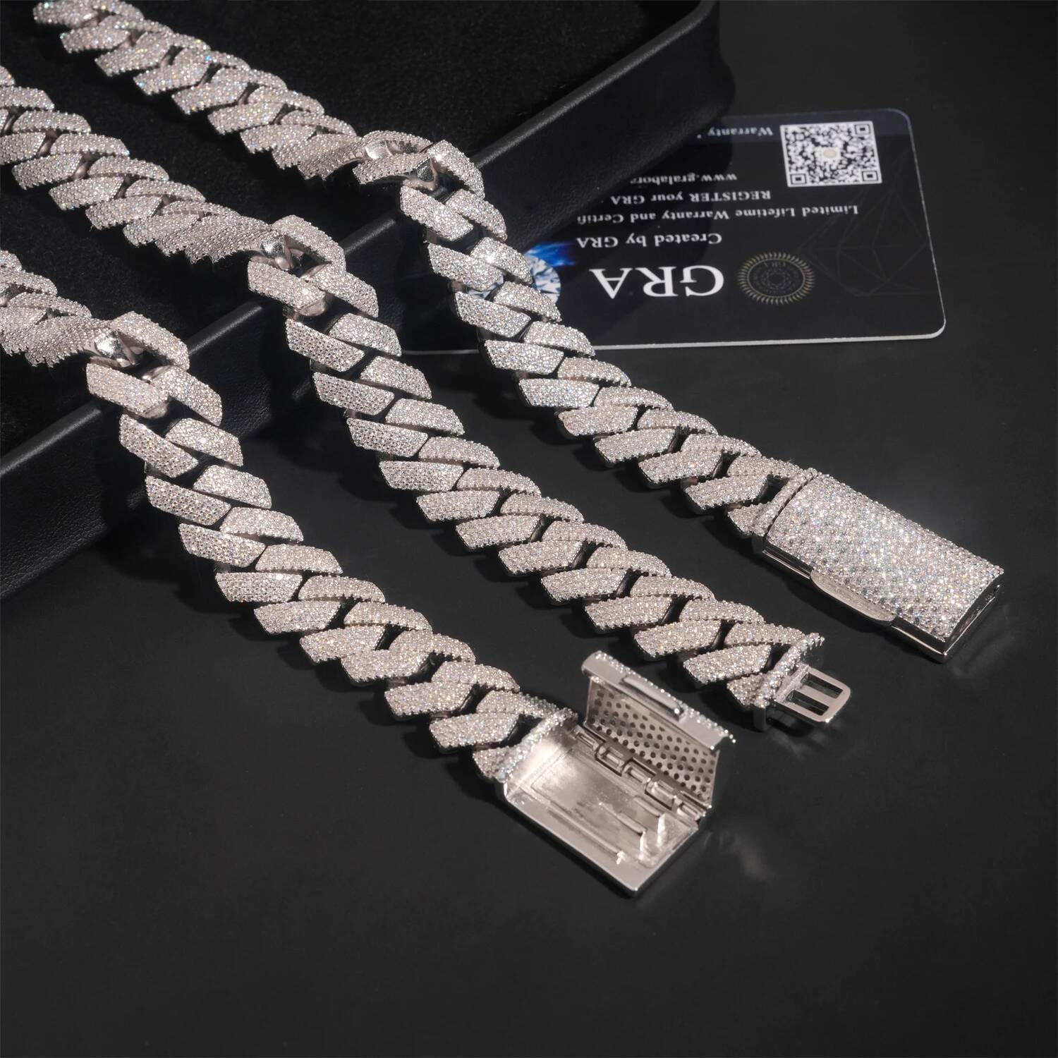 Hip Hop Jewelry 15mm Iced Out 925 Silver Gold Plated D Color Link Moissanite Cuban Chain Bracelet Necklace