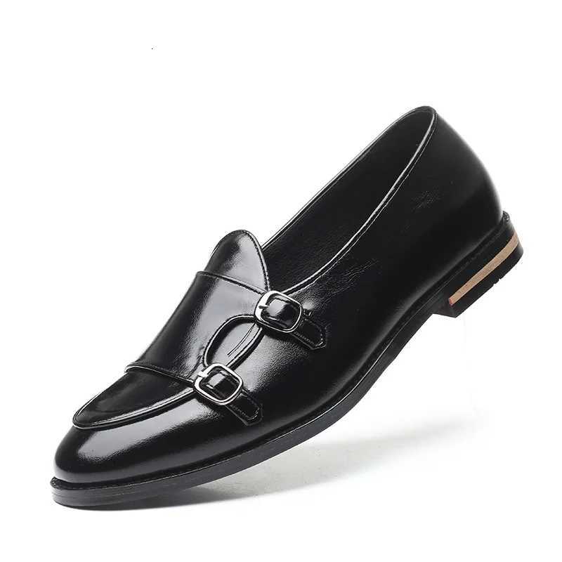 movechain Mens Casual Leather Shoes Wedding Party Shoes Fashion Men Slip-on Buckle Shoe Mens Loafers Moccasins Driving Flats W250716