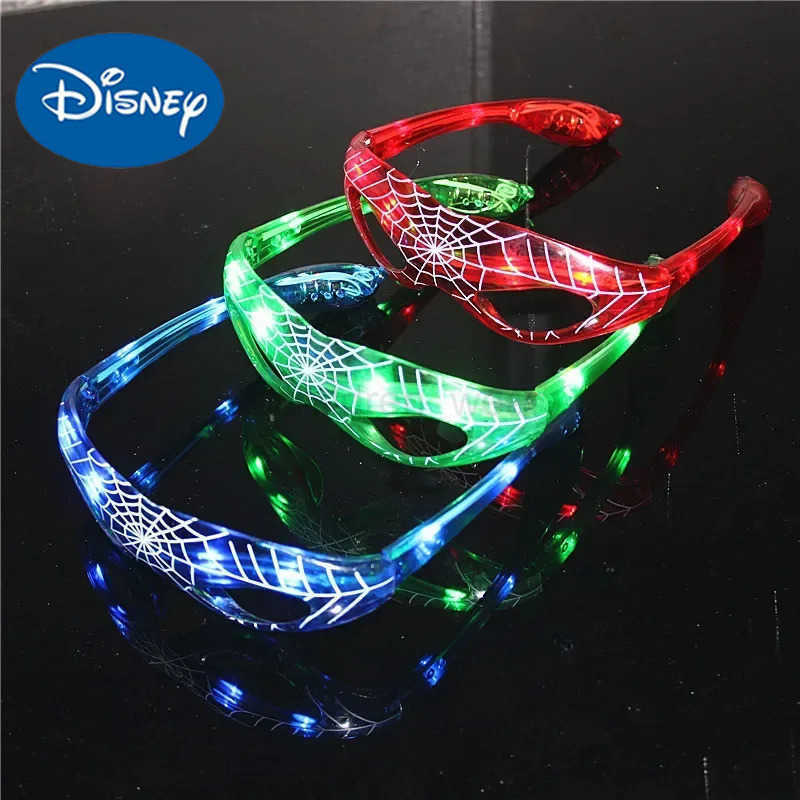 Disney Spiderman Glowing Glasses Marvel Anime Figure LED Flashing Glasses Sunglasses Cartoon Childrens Party Toys Boys Gifts W20250716