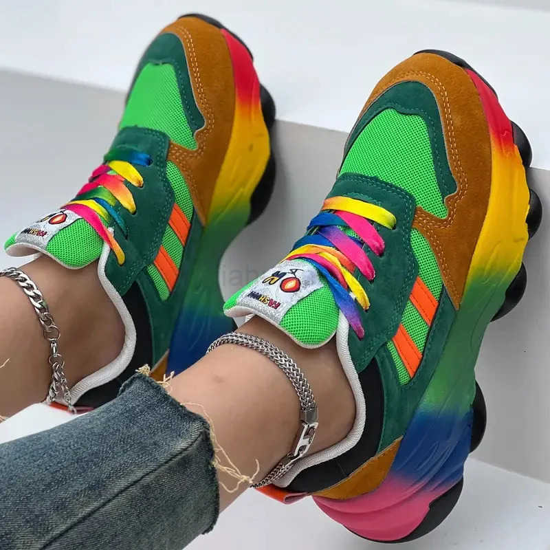 Women Sneakers Fashion Running Colorful Casual Sneakers Women Comfort Lace Up Outdoor Platform Shoes for Women Womens Shoes M250716