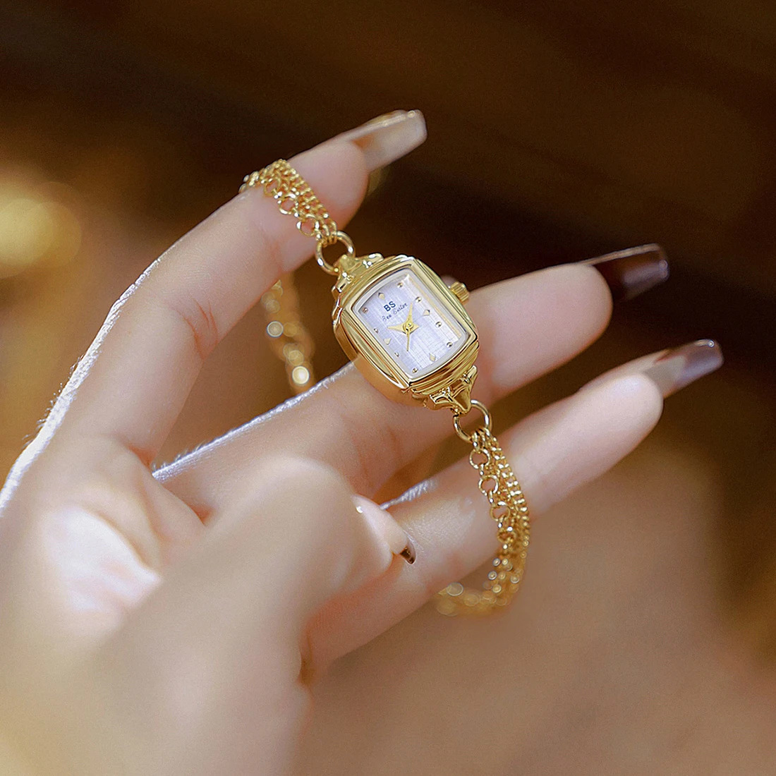 Womens Watch Fashion Romantic Elegant Dress Bracelet Watches For Women Gold Silver Small Chain Quartz Clock Girl Gifts 250715