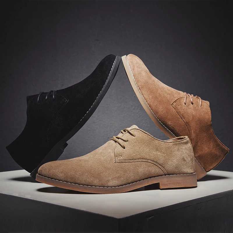 Men Shoes England Trend Casual Shoes Men Suede Oxford Wedding Leather Dress Shoes Men Flats Mens Shoes Plus Size W250716