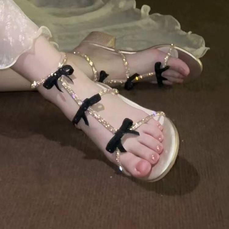 Designer sandals Rhinestone Stunning Sandals for Women 2025 New Summer Dress Shoes with One Strap Super Popular Chunky High Heels