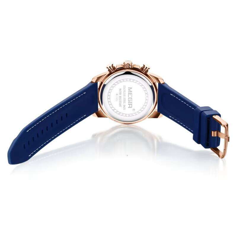 Men's Multifunction Chronograph Watch - 47mm Large Dial, Luminous, Waterproof, Silicone Strap