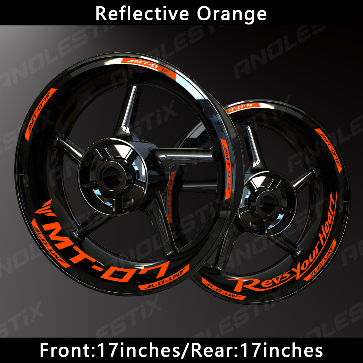 AnoleStix Reflective Motorcycle Wheel Sticker Hub Decal Rim Stripe Tape Customized For YAMAHA MT-07 MT07
