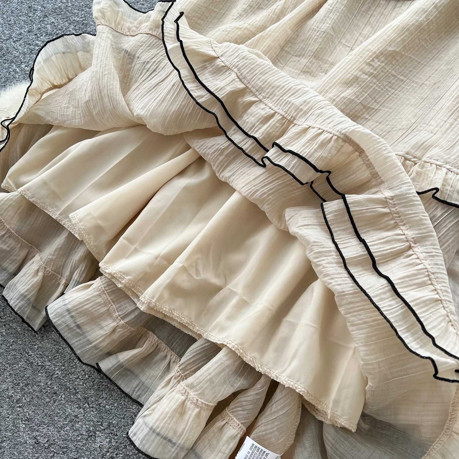 Sexy Vintage Sweet Sleeveless Edible Tree Fungus Chic Sheath A-line Dress Birthday Party Fashion Two Piece Set R250716