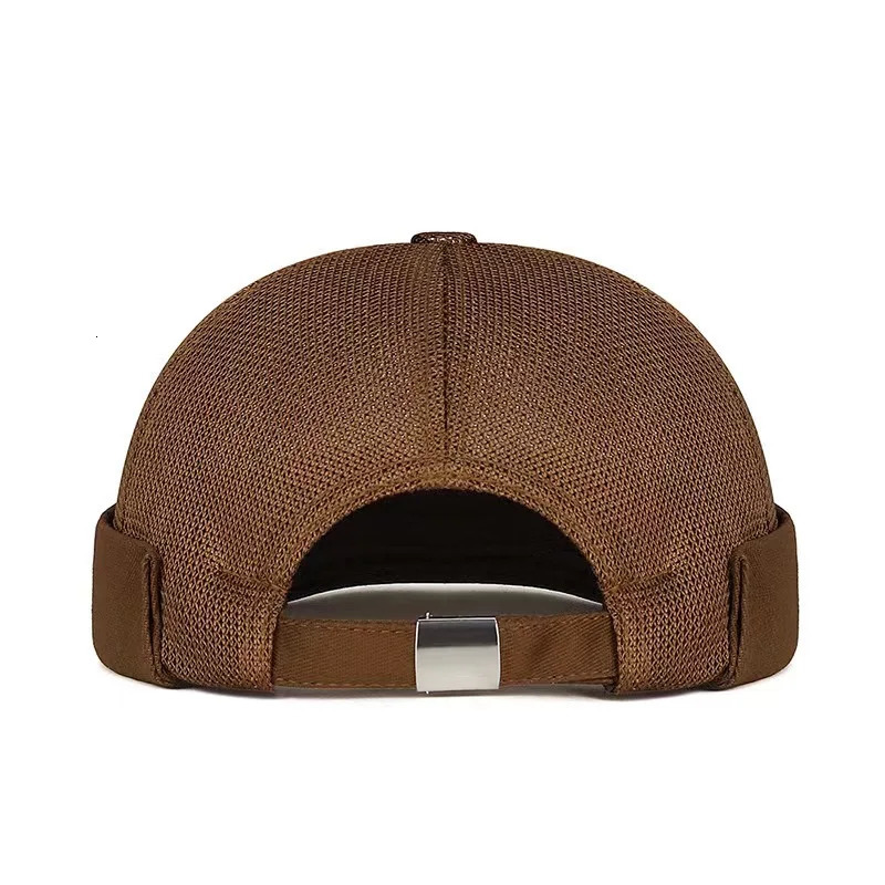 Unisex Mesh Brimless Skullcap Hip Hop Sailor Summer Cap with Rolled Cuff Breathable Beanie Hat for Men Women 250715