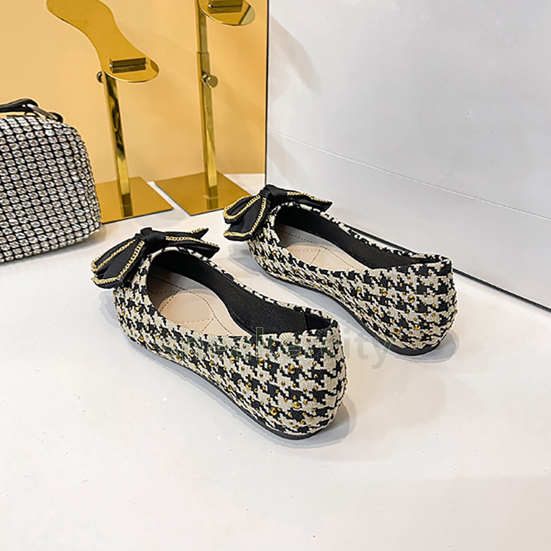 ballet flats heels designer shoes loafers womens shoes fashion elegant bowknot low heel sandals luxury pointed-toe shallow mouth pumps single shoe