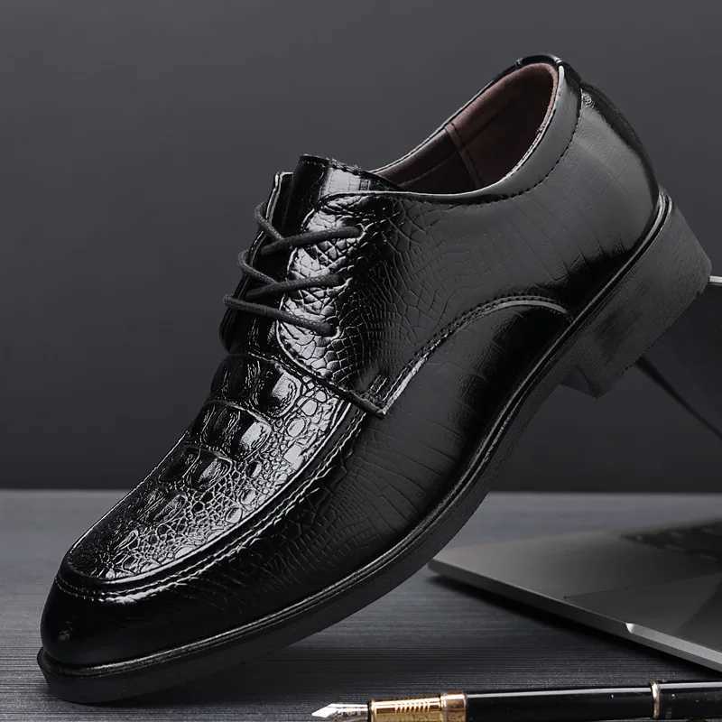 Dress Shoes for Men Odile PU Black Leather Shoes for Men Wedding Party Office Business Casual Oxfords Large Size Formal Y250715
