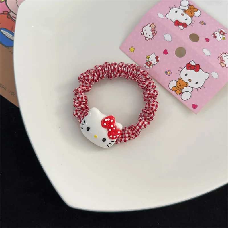 Sanrio 2Pcs Hello Kitty Hair Rope Cute Girl Cartoon Rubber Band Kids Girl Hair Accessories w250716