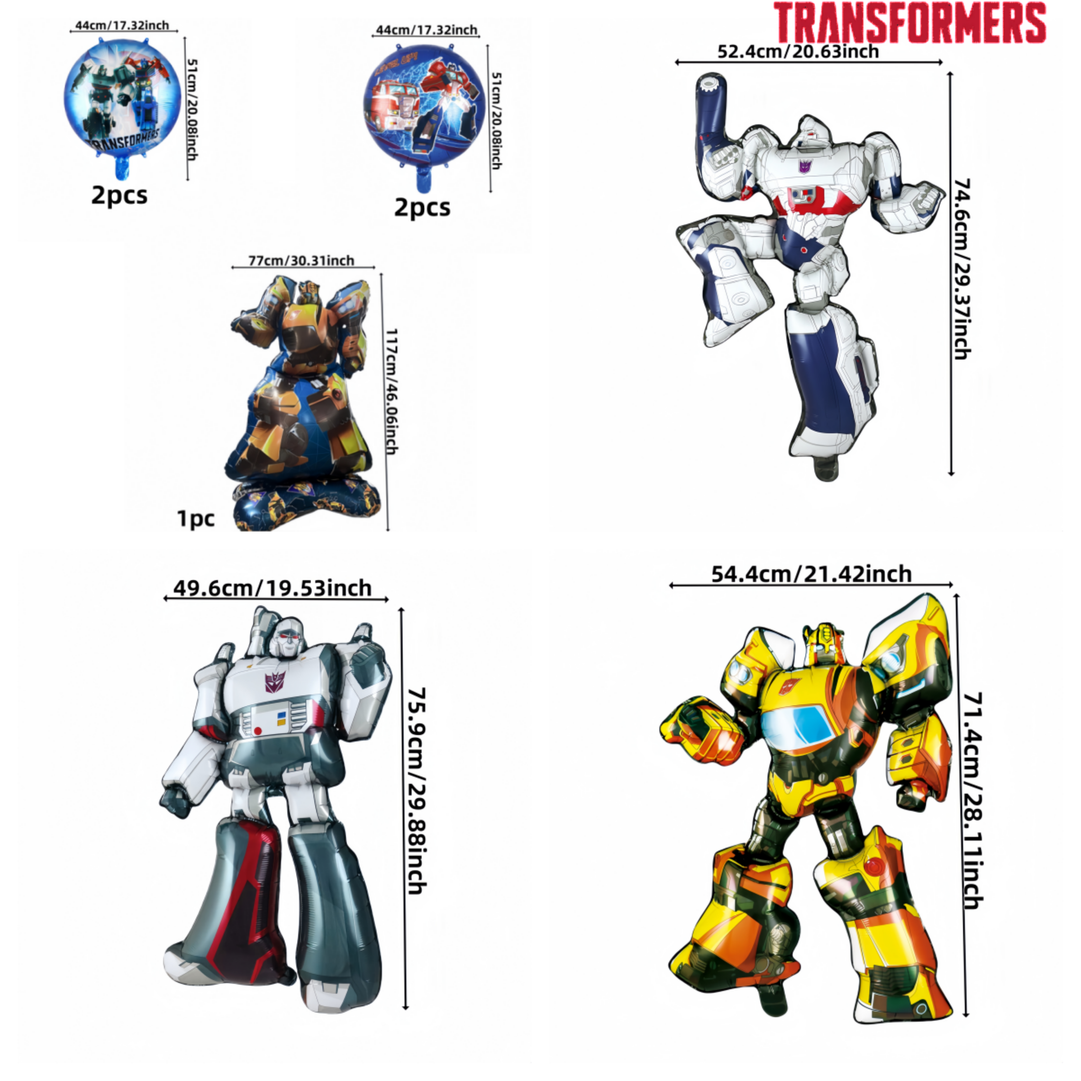 46-inch super-large Transformers decorative balloon cartoon aluminum film balloon party atmosphere decoration prop shooting prop