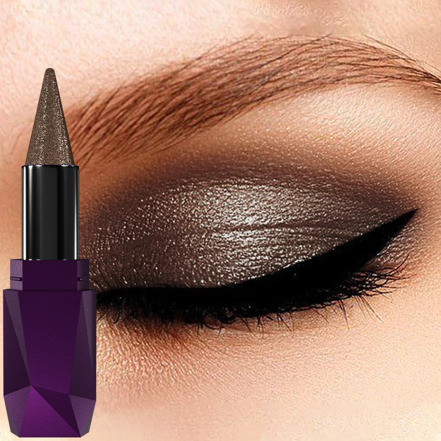 1pc Smoky Dark Brown Eyeshadow Pencil Stick Waterproof Pearlescent Metallic Glitter Eye Shadow Pen Eye Makeup Tool Women Gifts 250712