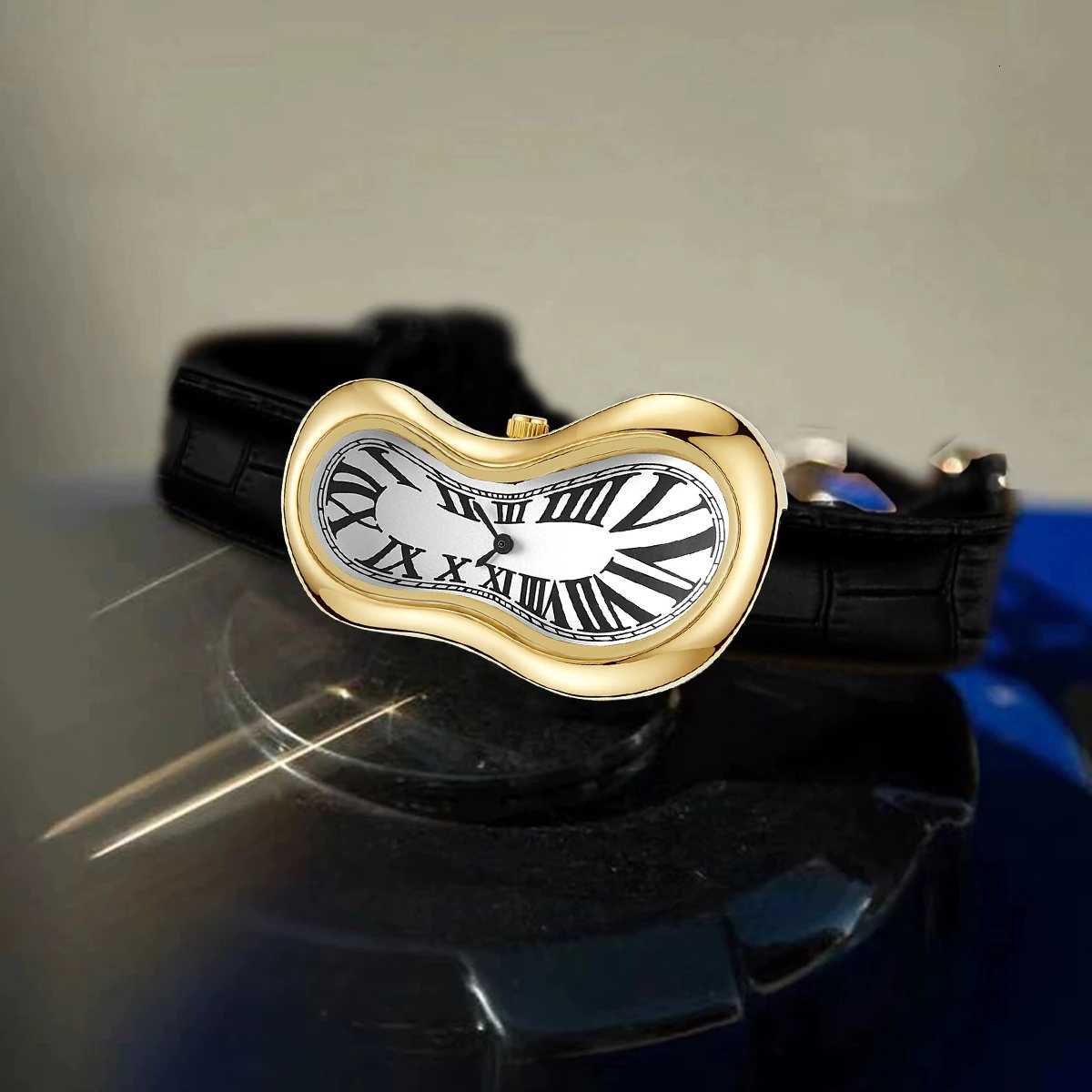 2025 New Irregular Shed Melting Twisted She Y2K Fashionable Retro Niche Mens Ins Style Quartz Y250715