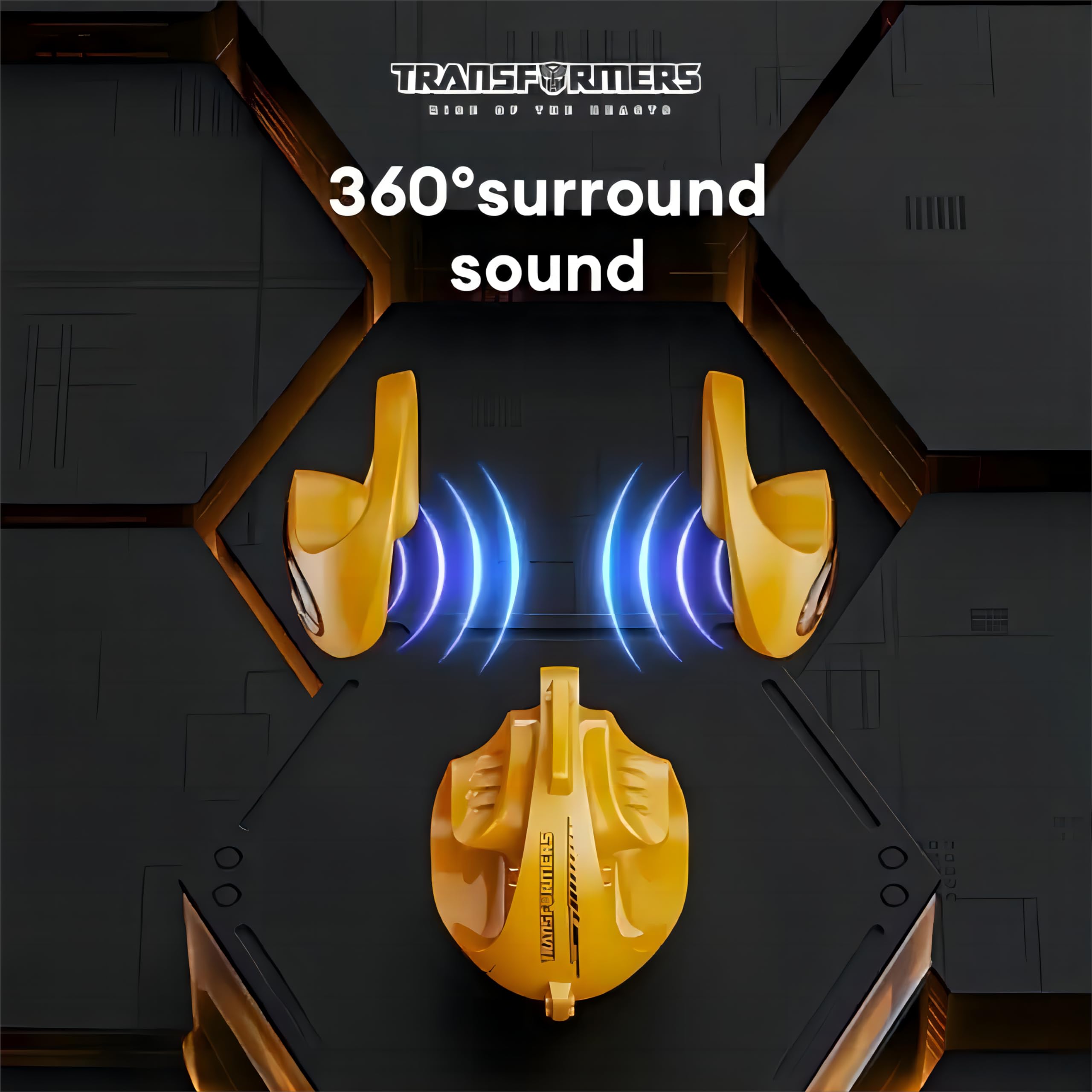 TRANSFORMERS Ear Hook Headphones Bumblebee Bluetooth 5.4 OWS Earphones Low Latency Sport Gaming Earbuds HD Call with Mic Cell Phone TF-T07
