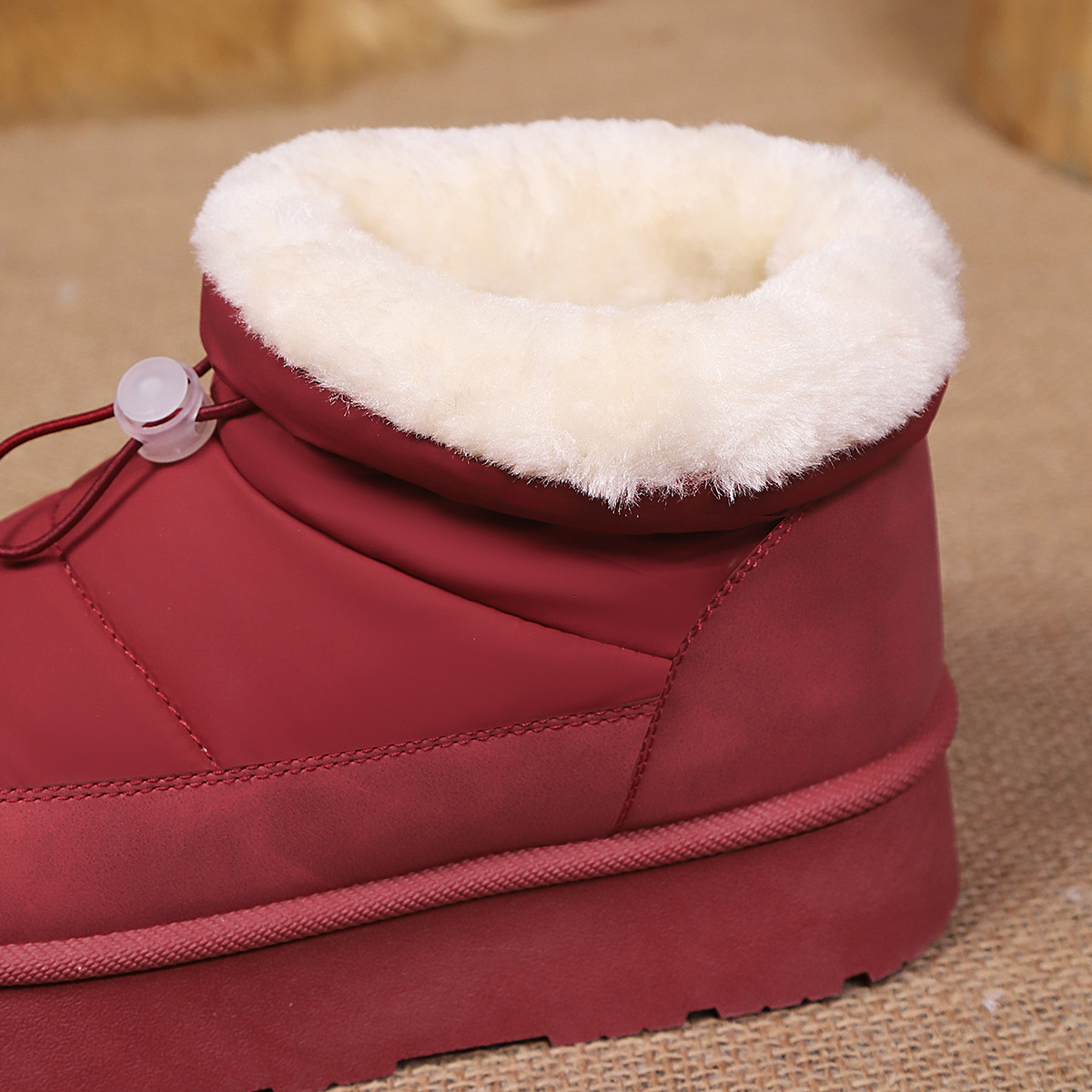Free delivery designer fashionable plus size thick soled snow boots for women winter new style with plush and thick super warm cotton shoes black whit