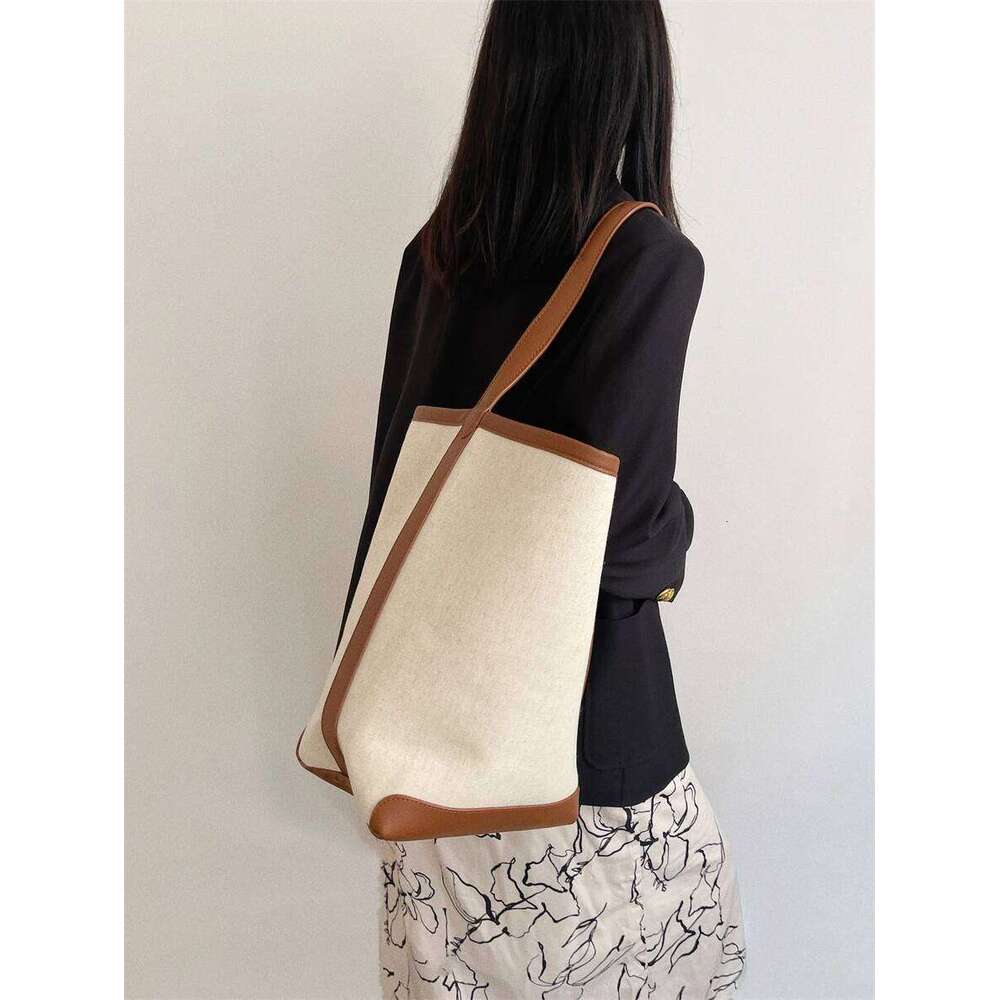 2025 New Canvas Buet Tote Women's Versatile Commuting Large Capaci Lazy Sle Op Bag Faionable Trendy