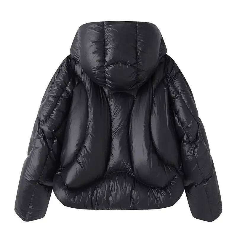 Lagabogy 2025 Autumn Winter Women Ultra Light Solid Color Down Jacket Female Loose Short Casual Thin Single-Breasted Puffer Coat