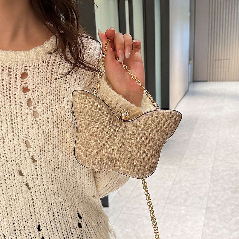 Cute Small 2025 New Style Personality Creative Butterfly Fashionable Women's Single Shoulder Chain Crossbody Mini Lipstick Bag