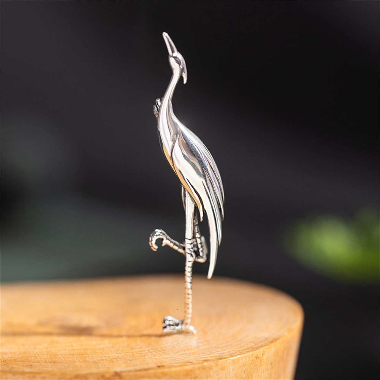 MeiBaPJ 925 Sterling Original Red-Crowned Crane Needle Lapel Dress Brooch Men and Women Fine Charm Party Jewelry 250712