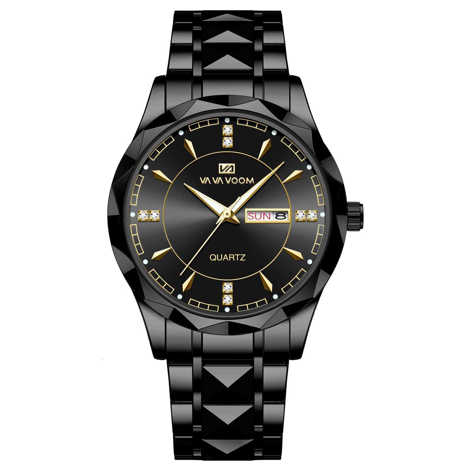 VA VO Brand Luxury Business Style Quartz Movement Stainless Steel 3Bar Waterproof Cndar Rhinestone Sports es Y250715